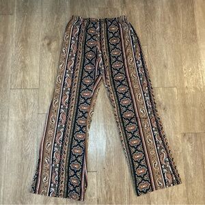 I Joah Boho Chic Paisley Print Flare Leggings Western Size Large